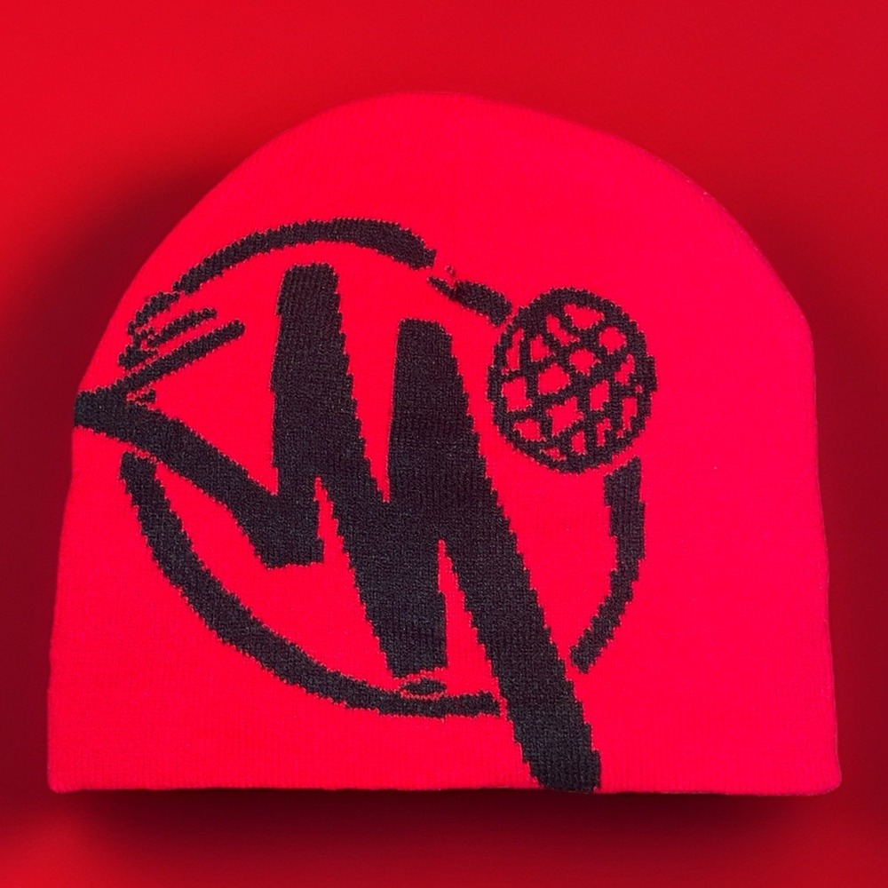 Minus Two Red Beanie Skull Fashion Trendy Hat - One Size